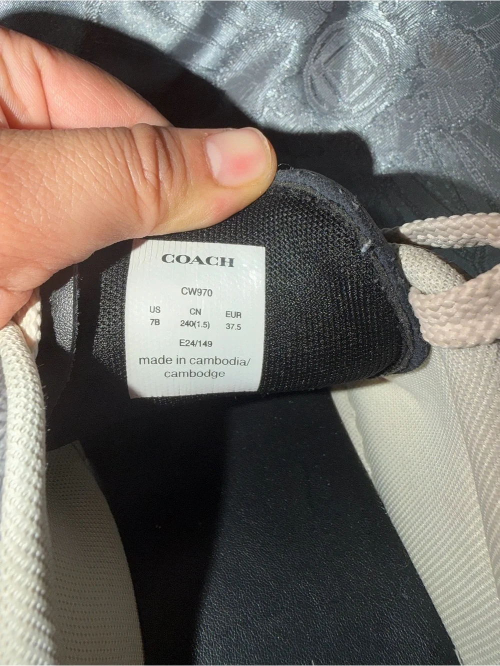 Coach Black Leather Low-Top Sneakers with Cream Soles and Laces